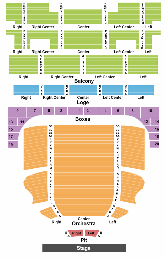 Music Hall Phantom of the Opera Seating Chart